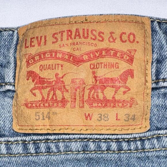 Levi Strauss 514 Straight Fit Blue Jeans - 38/34 - Picture 2 of 7